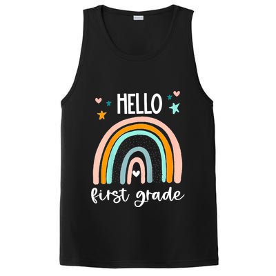 Hello First Grade Retro Rainbow PosiCharge Competitor Tank