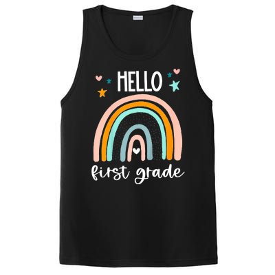 Hello First Grade Retro Rainbow PosiCharge Competitor Tank