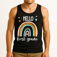 Hello First Grade Retro Rainbow Tank Top