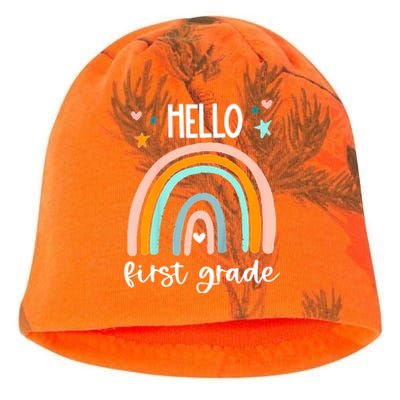 Hello First Grade Retro Rainbow Kati - Camo Knit Beanie