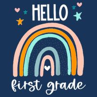 Hello First Grade Retro Rainbow Infant Baby Jersey Bodysuit