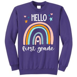 Hello First Grade Retro Rainbow Sweatshirt