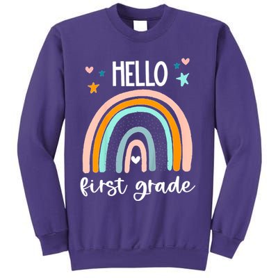 Hello First Grade Retro Rainbow Sweatshirt