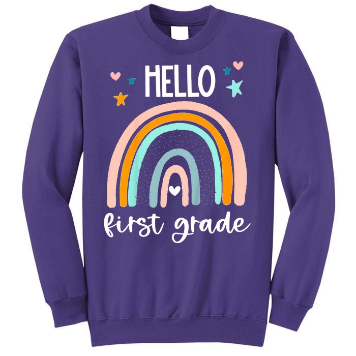 Hello First Grade Retro Rainbow Sweatshirt