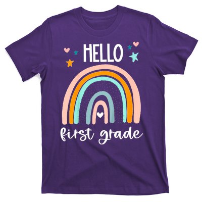 Hello First Grade Retro Rainbow T-Shirt