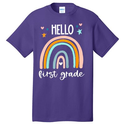 Hello First Grade Retro Rainbow Tall T-Shirt