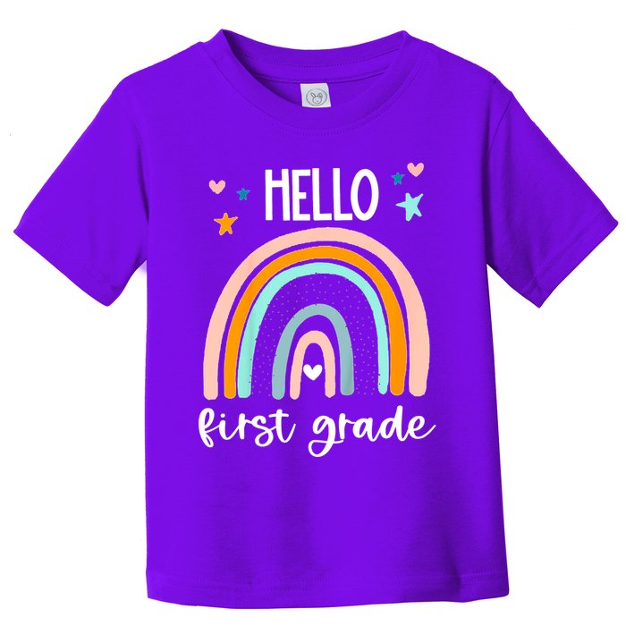 Hello First Grade Retro Rainbow Toddler T-Shirt