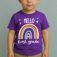 Hello First Grade Retro Rainbow Toddler T-Shirt