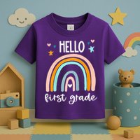 Hello First Grade Retro Rainbow Toddler T-Shirt