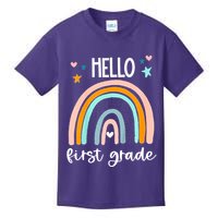Hello First Grade Retro Rainbow Kids T-Shirt