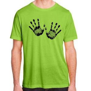 Hello Good Bye Paint Hand Prints Adult ChromaSoft Performance T-Shirt