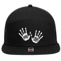 Hello Good Bye Paint Hand Prints 7 Panel Mesh Trucker Snapback Hat