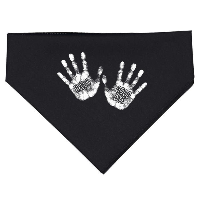 Hello Good Bye Paint Hand Prints USA-Made Doggie Bandana