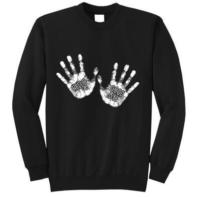 Hello Good Bye Paint Hand Prints Sweatshirt