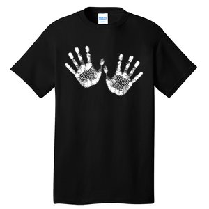 Hello Good Bye Paint Hand Prints Tall T-Shirt