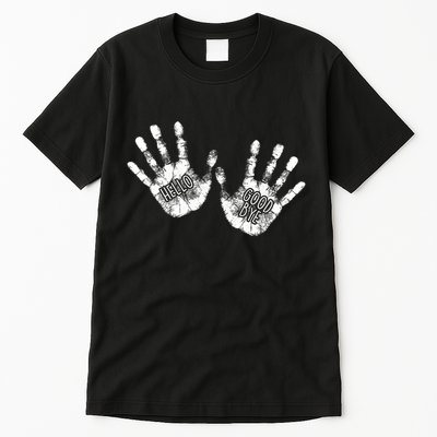 Hello Good Bye Paint Hand Prints Tall T-Shirt