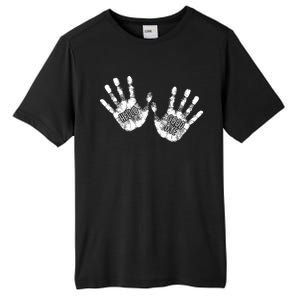 Hello Good Bye Paint Hand Prints Tall Fusion ChromaSoft Performance T-Shirt