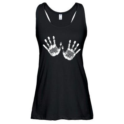 Hello Good Bye Paint Hand Prints Ladies Essential Flowy Tank