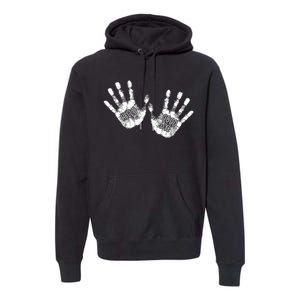 Hello Good Bye Paint Hand Prints Premium Hoodie