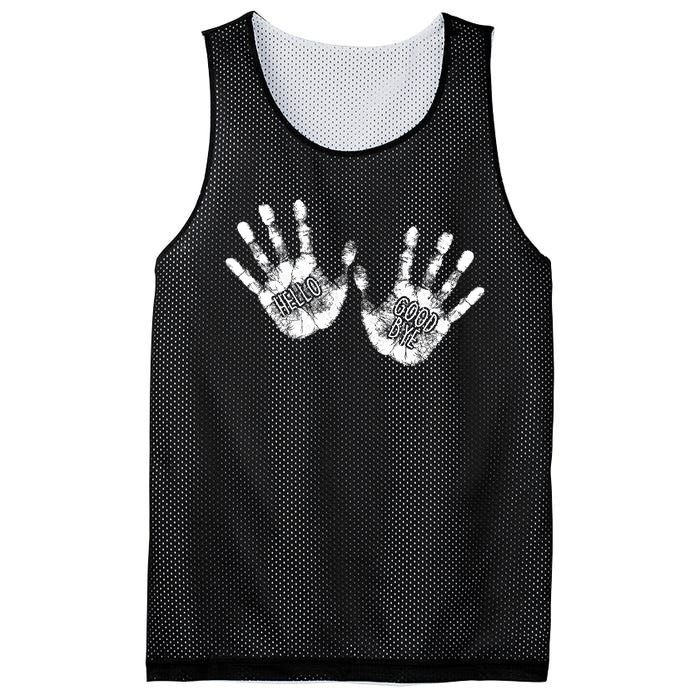 Hello Good Bye Paint Hand Prints Mesh Reversible Basketball Jersey Tank