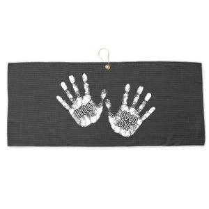 Hello Good Bye Paint Hand Prints Large Microfiber Waffle Golf Towel