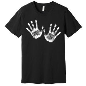 Hello Good Bye Paint Hand Prints Premium T-Shirt