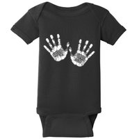 Hello Good Bye Paint Hand Prints Baby Bodysuit
