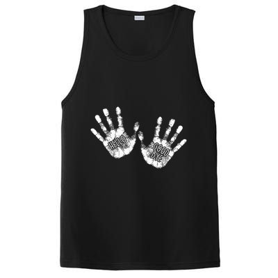 Hello Good Bye Paint Hand Prints PosiCharge Competitor Tank
