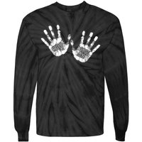 Hello Good Bye Paint Hand Prints Tie-Dye Long Sleeve Shirt