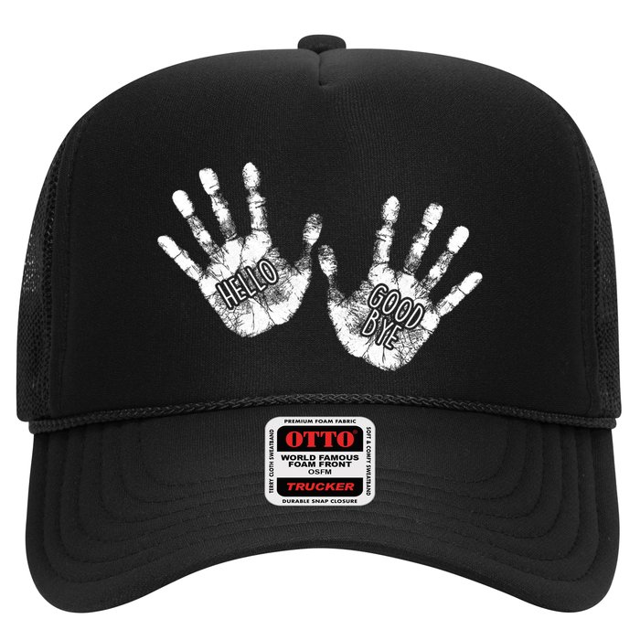 Hello Good Bye Paint Hand Prints Trucker Hat