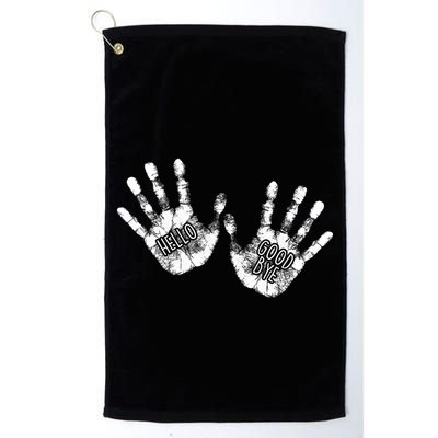 Hello Good Bye Paint Hand Prints Golf Towel