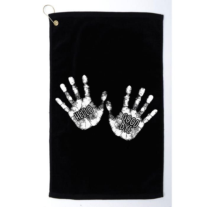 Hello Good Bye Paint Hand Prints Golf Towel