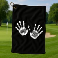 Hello Good Bye Paint Hand Prints Golf Towel