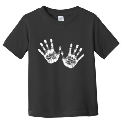 Hello Good Bye Paint Hand Prints Toddler T-Shirt