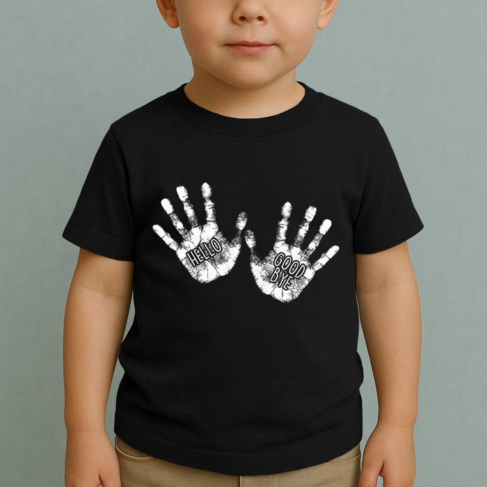 Hello Good Bye Paint Hand Prints Toddler T-Shirt