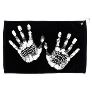 Hello Good Bye Paint Hand Prints Grommeted Golf Towel