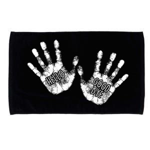 Hello Good Bye Paint Hand Prints Microfiber Hand Towel