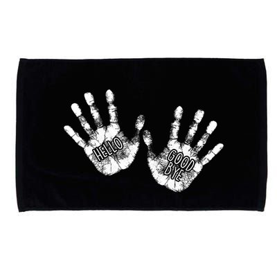 Hello Good Bye Paint Hand Prints Microfiber Hand Towel
