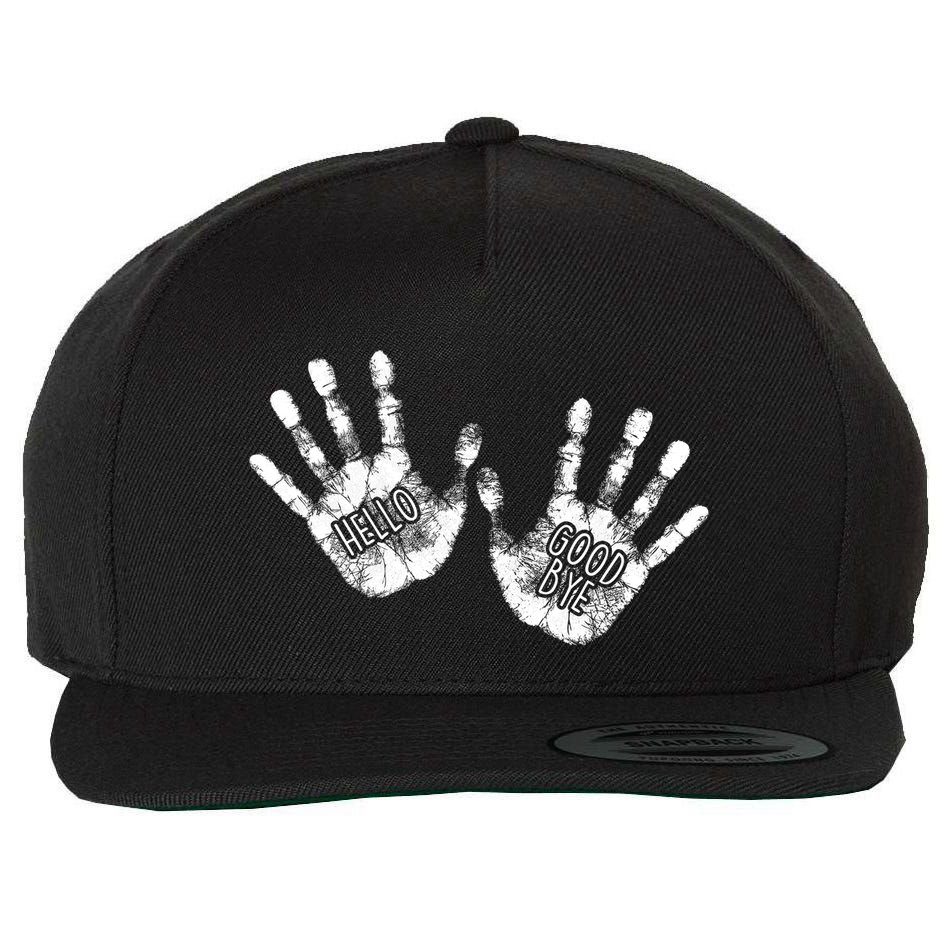 Hello Good Bye Paint Hand Prints Wool Snapback Cap