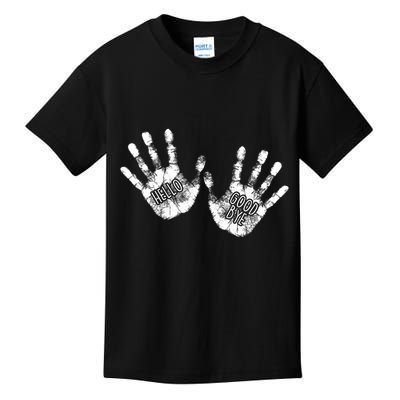 Hello Good Bye Paint Hand Prints Kids T-Shirt