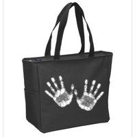 Hello Good Bye Paint Hand Prints Zip Tote Bag