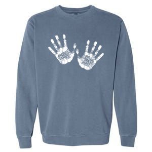 Hello Good Bye Paint Hand Prints Garment-Dyed Sweatshirt