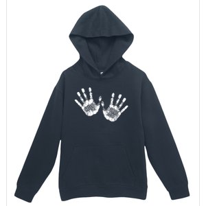 Hello Good Bye Paint Hand Prints Urban Pullover Hoodie