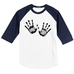 Hello Good Bye Paint Hand Prints Baseball Sleeve Shirt