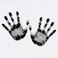 Hello Good Bye Paint Hand Prints Garment-Dyed Sweatshirt