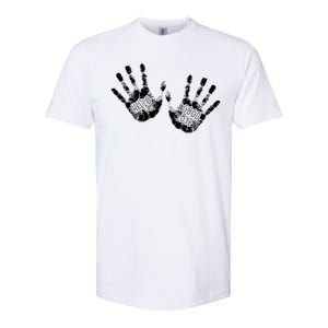 Hello Good Bye Paint Hand Prints Softstyle CVC T-Shirt