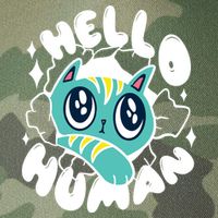 Hello Human Cat Legacy Tie Dye Trucker Hat