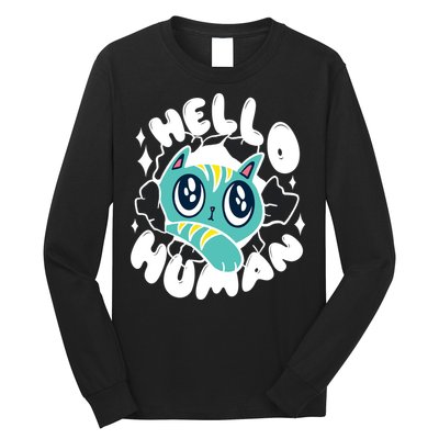 Hello Human Cat Long Sleeve Shirt