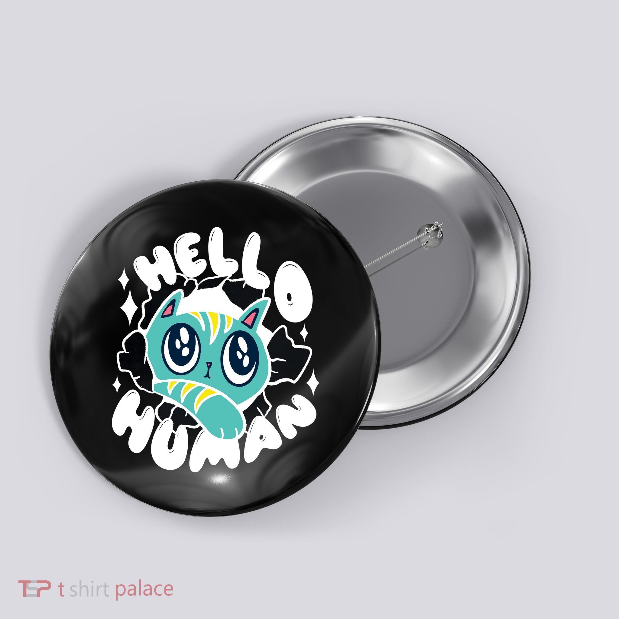 Hello Human Cat Button