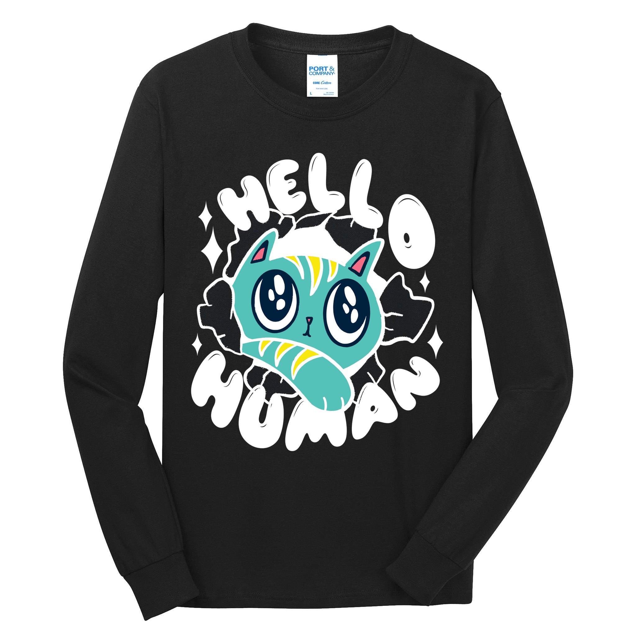 Hello Human Cat Tall Long Sleeve T-Shirt